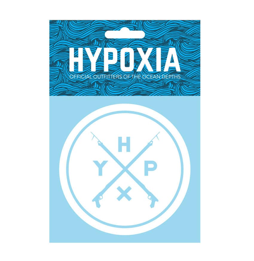 Hypoxia Freediving Spearfishing Icon Badge Decal White