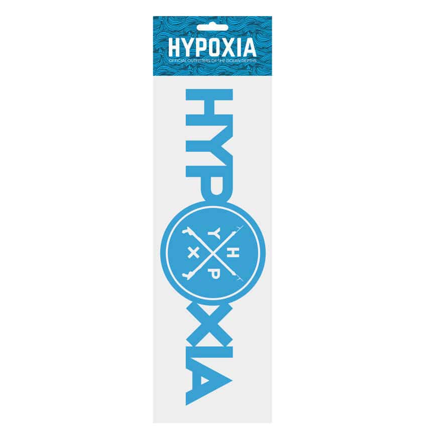 Hypoxia Freediving Spearfishing Iconography Decal Blue