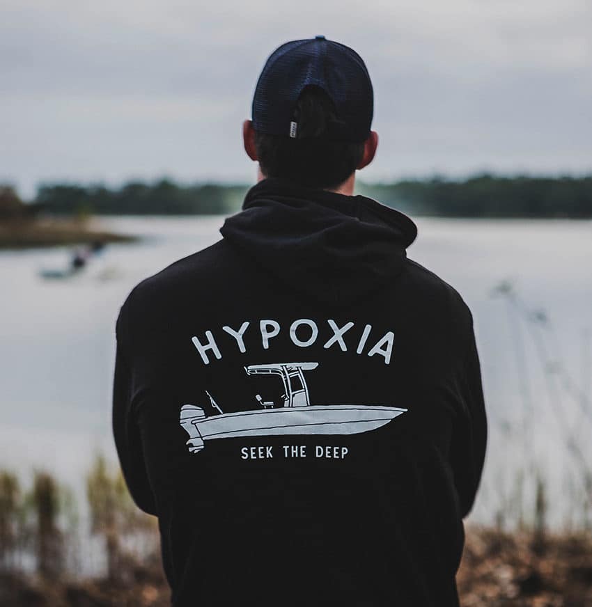 Hypoxia Freediving Spearfishing Gun Boat Hoodie Black Back Model